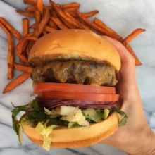 Gluten-free Traditional Cheeseburger with sweet potato fries